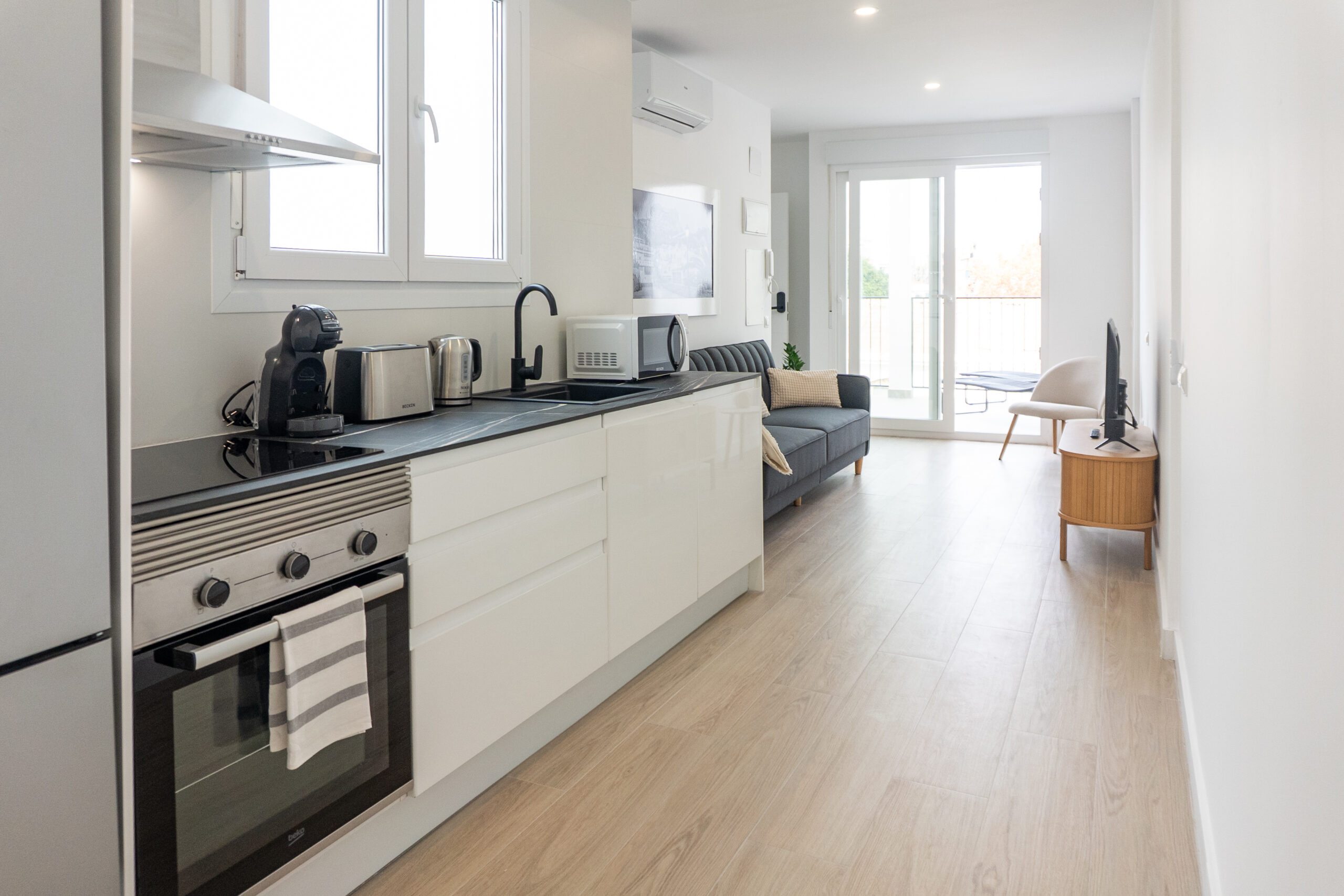 Kitchen and living room
