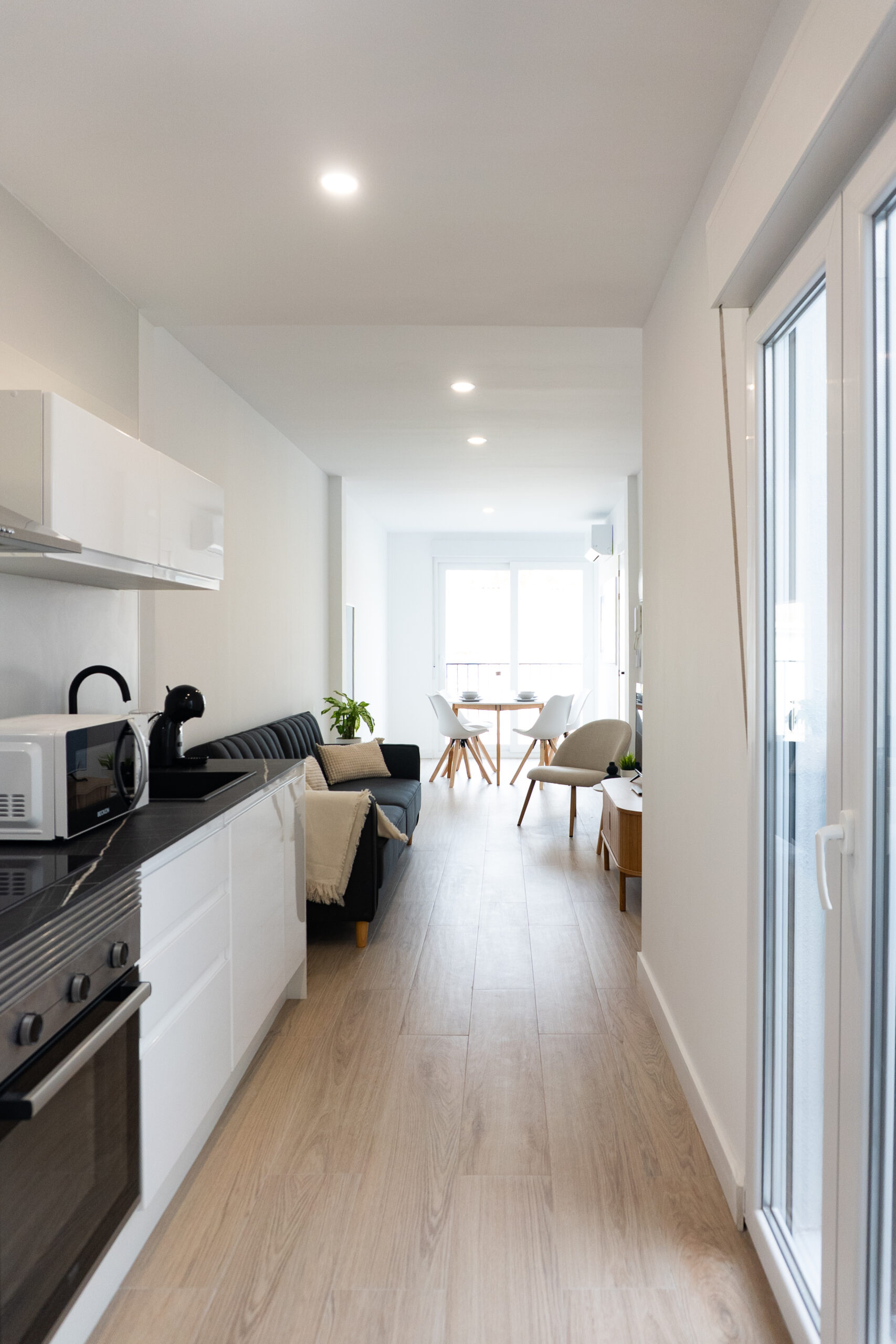 Kitchen, doning and living room